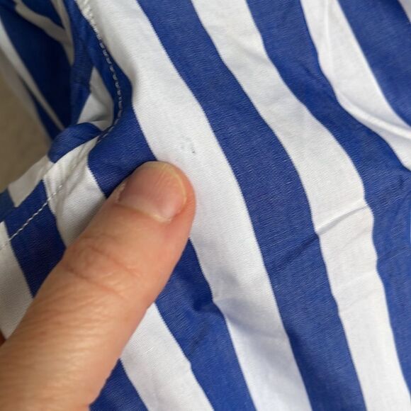 J Crew Garçon classic shirt in stripe cotton poplin Size 6 Blue White - Picture 5 of 9